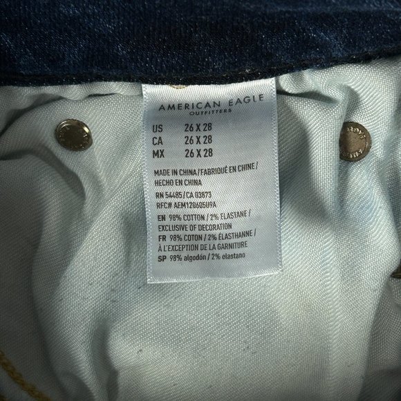 American Eagle Jeans Men 24x26.75* Airflex Distressed Skinny Blue Stretch - Picture 15 of 16